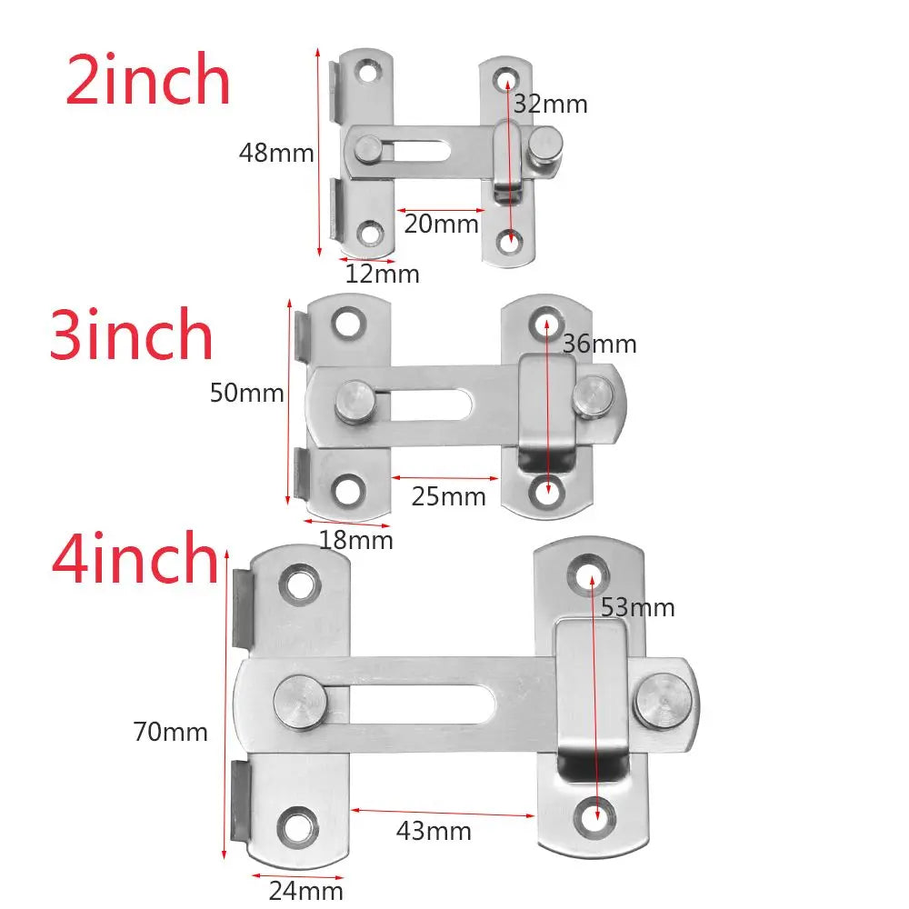 Stainless Steel Straight Lock Buckle Security Hasp Door Bolt Cabinet Catches Window Catch Lock Silent Gate Buckle Padlock Clasp Oasis Select