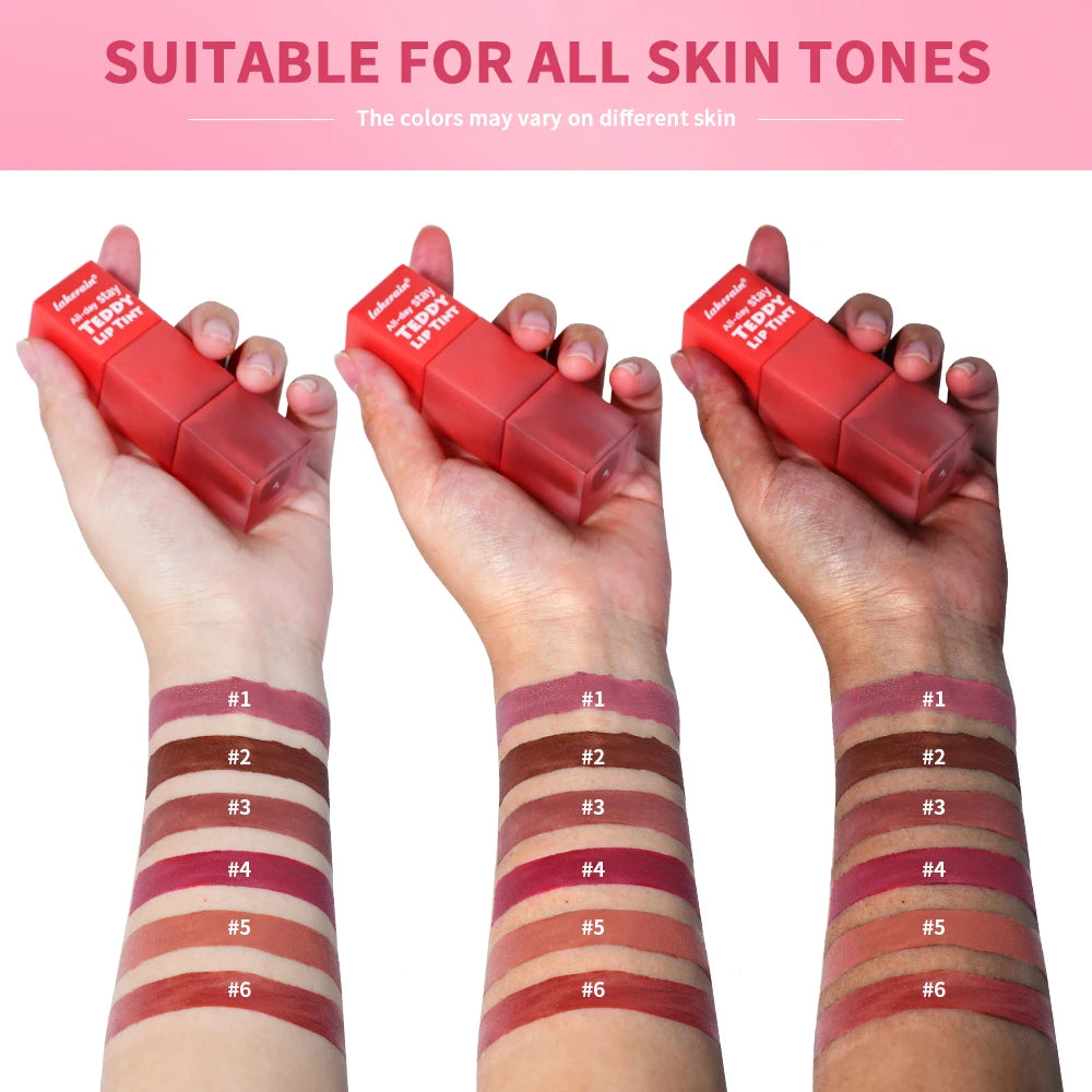 Teddy Lip Tint Waterproof Makeup Lip Stain Super Stay Long Lasting Matte Lipstick for Up To 12H Wear Mascara Tear 1 Count Oasis Select