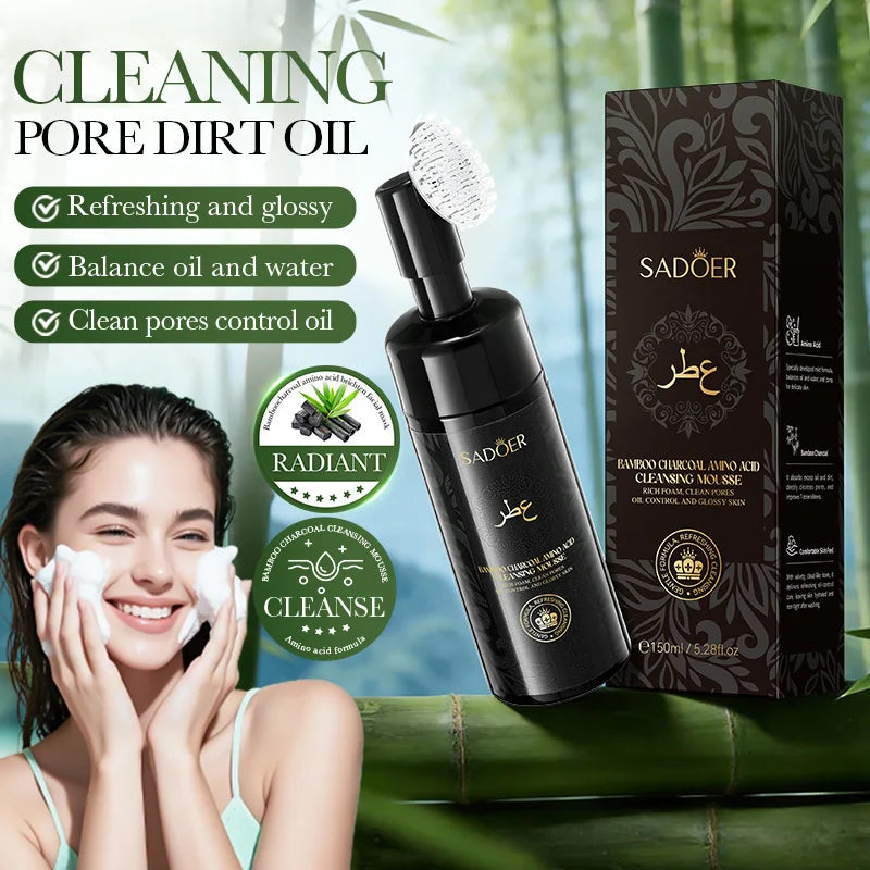SADOER Bamboo Charcoal Amino Acid Cleansing Mousse 150ml Facial Cleansing Mousse Oasis Select