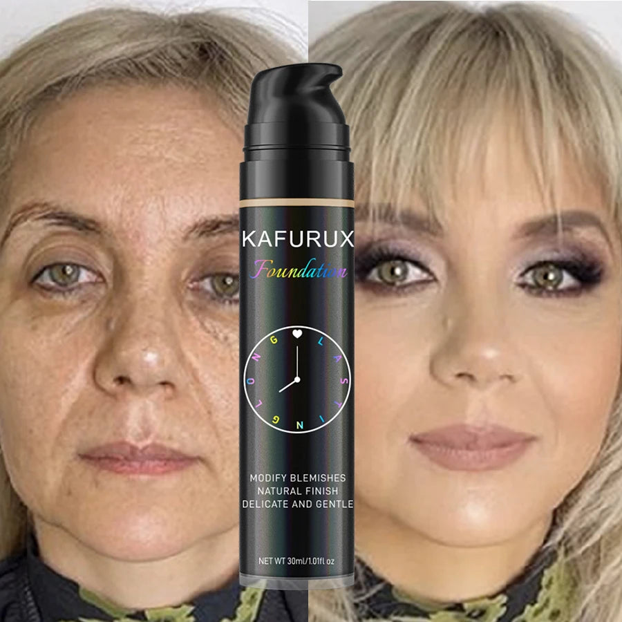 KAFURUX 8-Shade Liquid Foundation – Waterproof & Full Coverage
