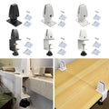 Aluminum Alloy Office Desk Baffle Clip Black White Silver Adjustable Glass Clamp Hardware Furniture Accessories Oasis Select 1-Silver