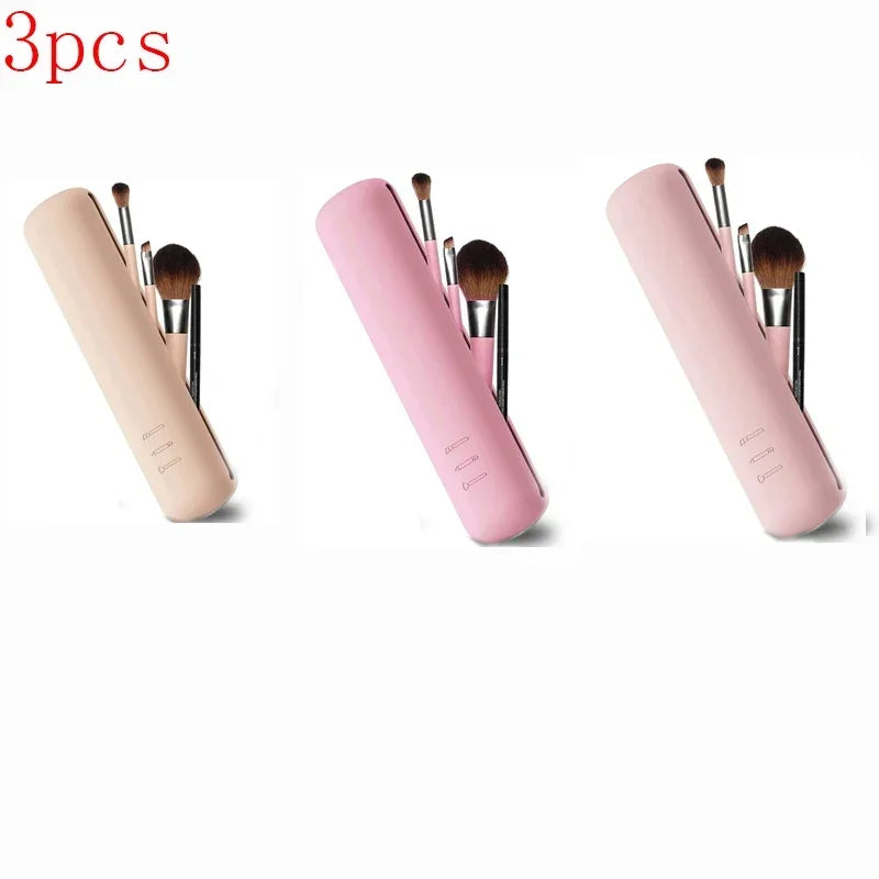 5 3 Silicone Makeup Brush Storage Bag Waterproof Travel Holder
