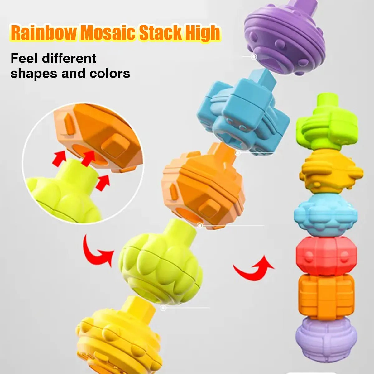 Montessori Baby Toys 18 Months Sensory Development Learning Educational Toys Colorful Blocks Sorting Game For Babies Infant Oasis Select