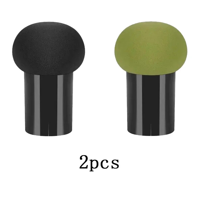 Mushroom Head Makeup Sponge Dry Wet Dual-use Cosmetic Powder Puff with Handle Case Professional Foundation Creams Beauty Tools Oasis Select Black-green