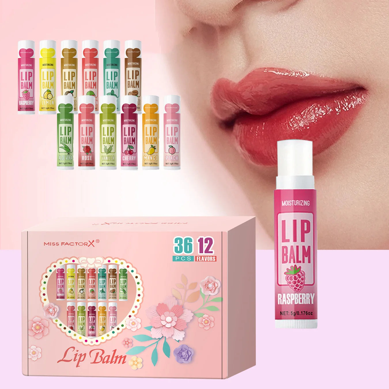 36PCS Moisturizing Lip Balm set 5g deep moisturizing and brightening lips Party gift for friends Oasis Select