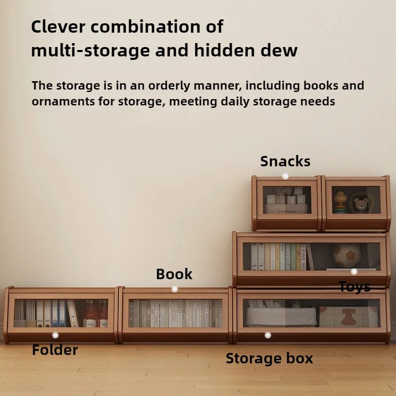 Bookshelf Shelf Floor-to-ceiling bookcase Household children's simple storage display cabinet with door dust-proof wall locker Oasis Select