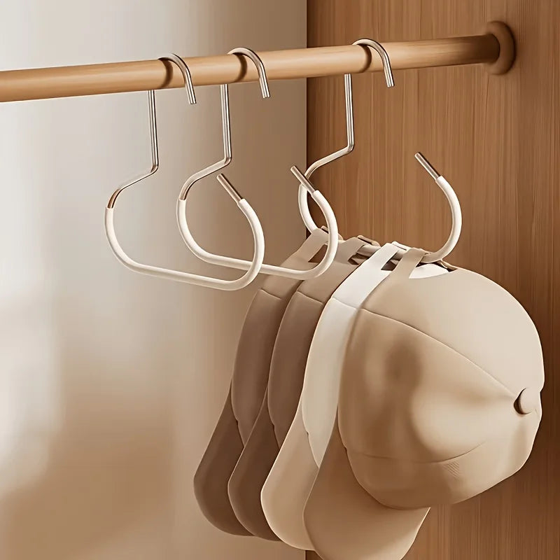 5pcs Stainless Steel Hat Hanger Organizer, Non-Slip Round Ring Closet Hooks for Hats Scarves, Space-Saving Storage for Wardrobe Oasis Select