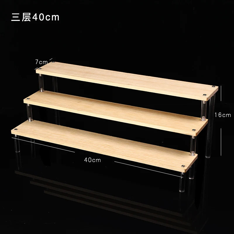 Wooden Multi-Layer Step Display Stand for Figures & Blind Box