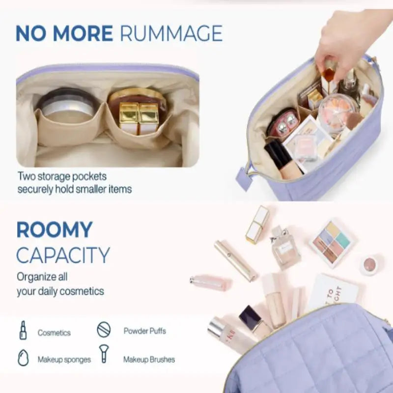 Makeup Bag Travel Makeup Bag Cosmetic Storage Box Expandable Storage Travel Essentials Toiletries Brushes Oasis Select