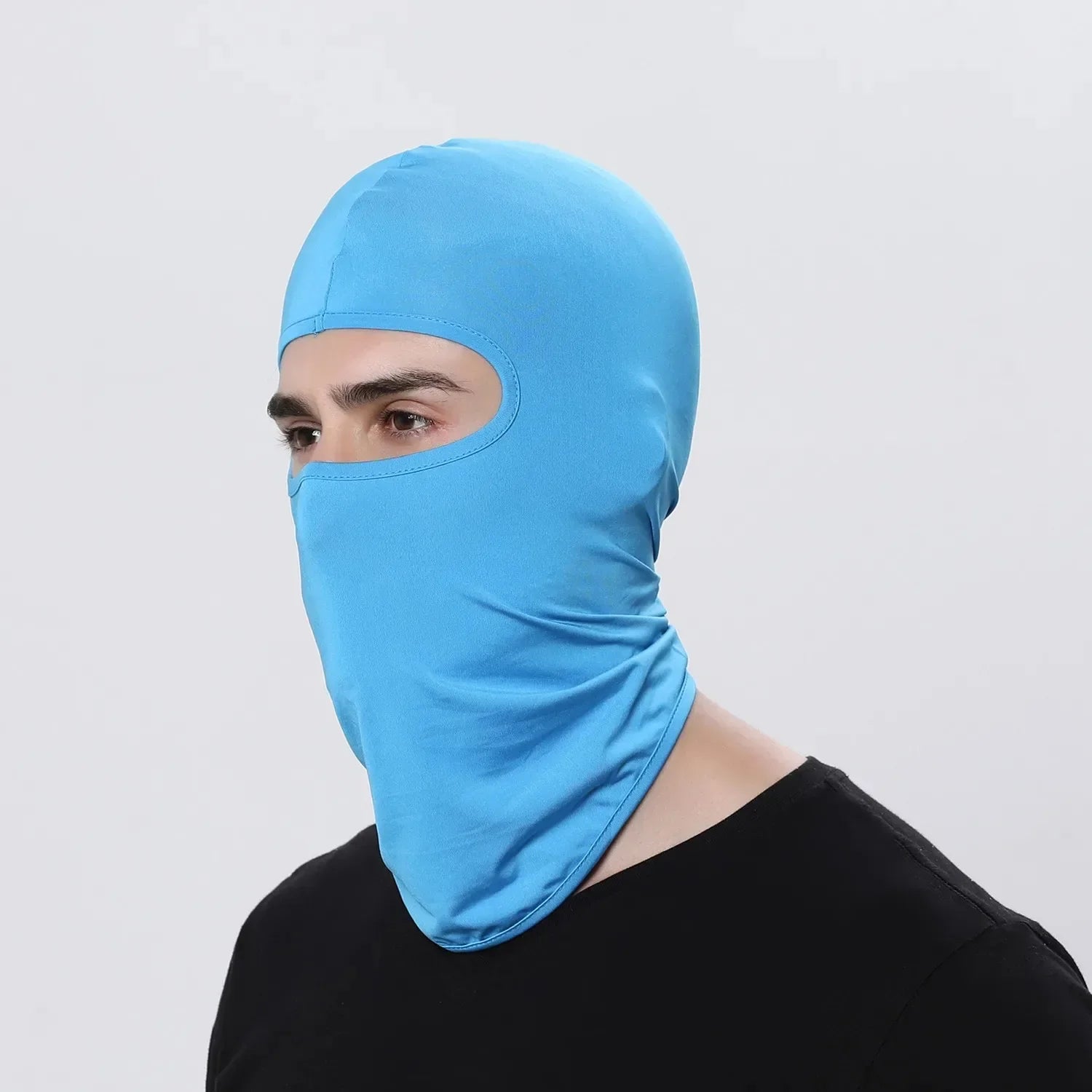 Balaclava Motorcycle Face Mask Moto Helmet Bandana Hood Ski Neck Full Face Mask Windproof Dustproof Face Shield Men's Biker Mask Oasis Select 1PCS Sky Blue