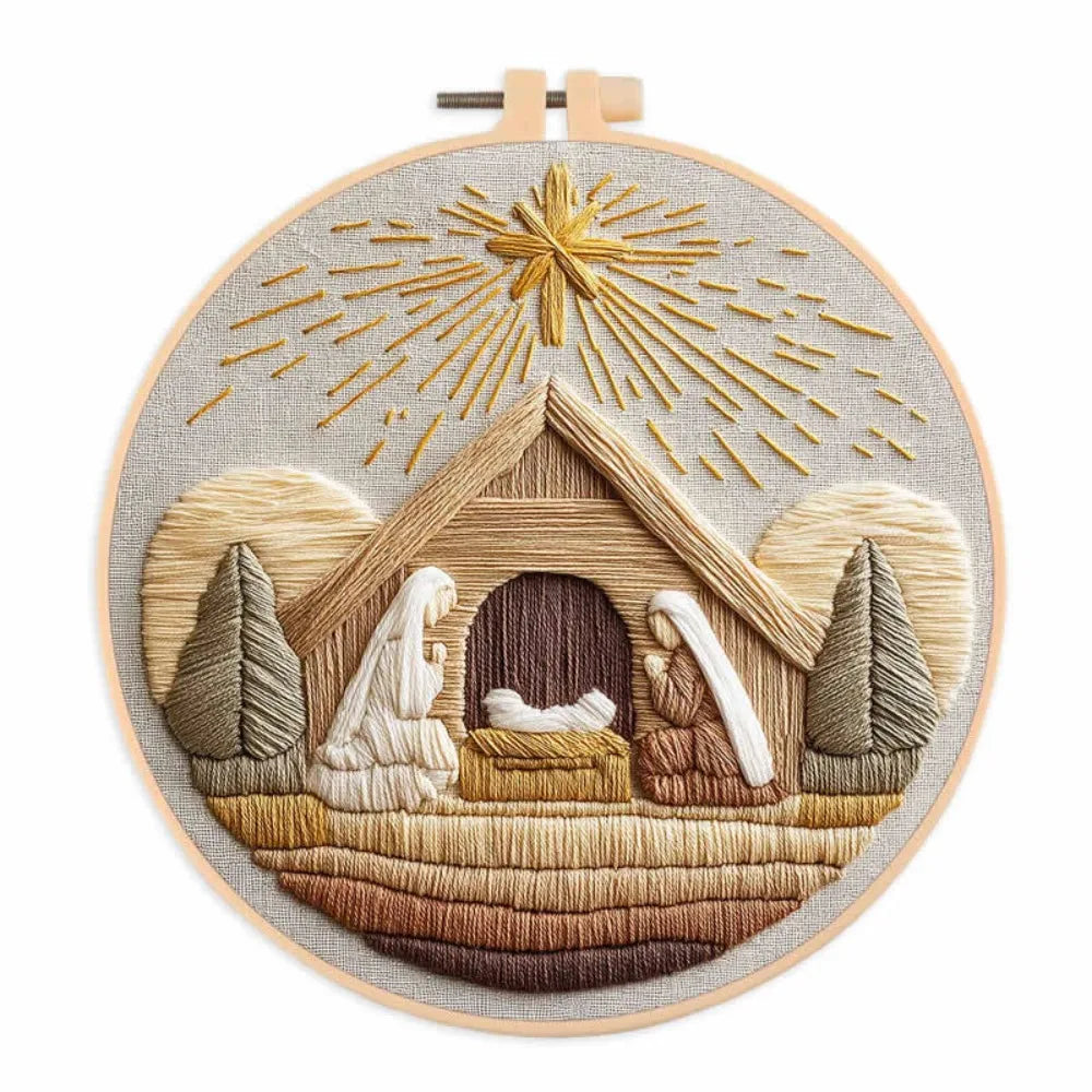 Christmas Cross Stitch Nativity Scene Embroidery Kit Non-finished Products DIY DIY Religious Vintage Embroidery Cross Stitch Set Oasis Select style 1