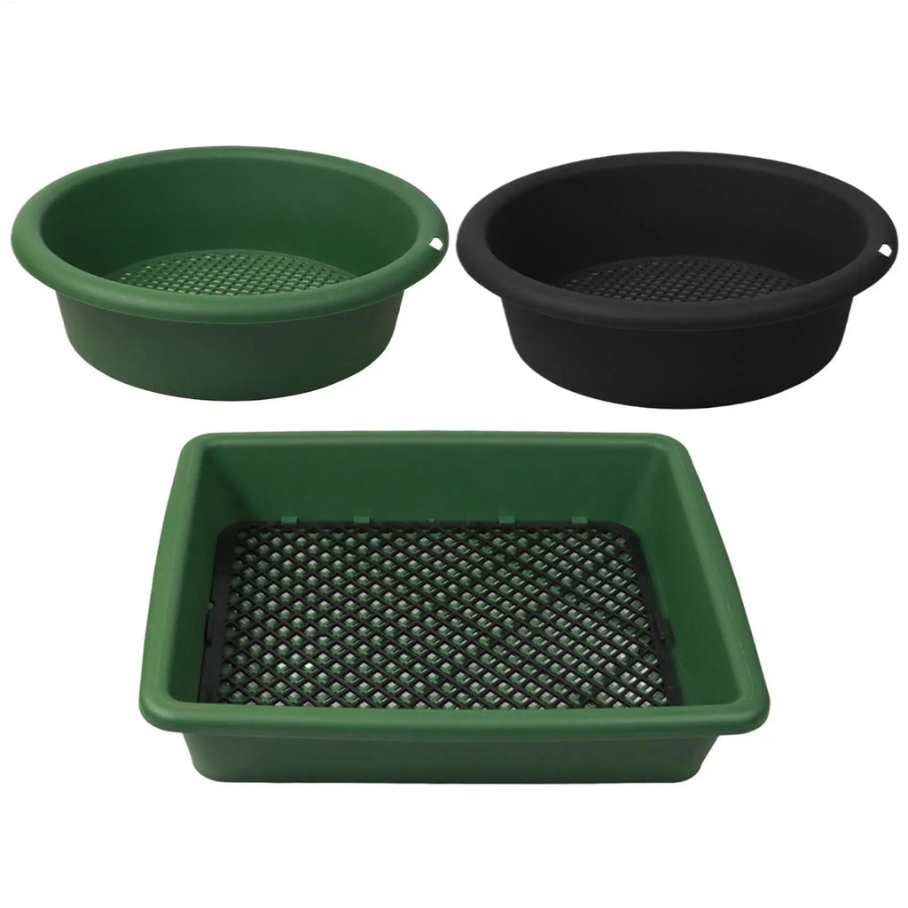 Sifting Pan Rustproof Pellet Sifter Mesh Screen Gold Prospecting Pan for Prospecting Mining Gardening Potted Plants Soil Dirt Oasis Select
