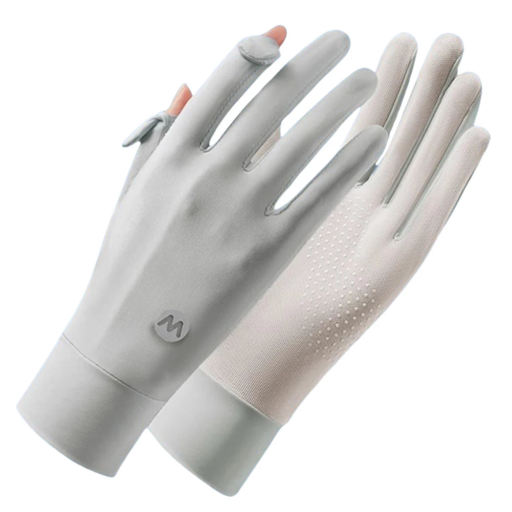 Women's UPF50+ UV Sun Gloves – Ice Silk Touchscreen Cycling UV Sun Protection Gloves Oasis Select Grey United States