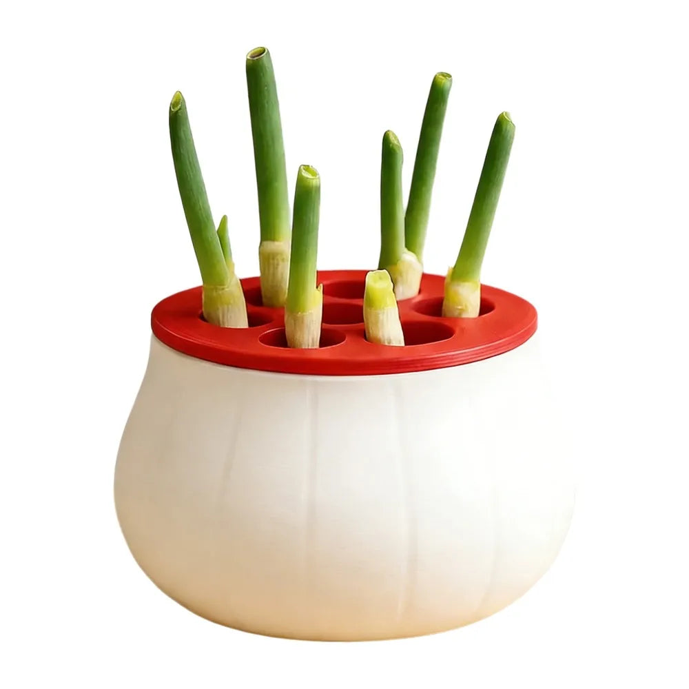 Vertical Hydroponic Green Onion Planter | 7-Hole Space-Saving Hydroponic Planter Oasis Select Red