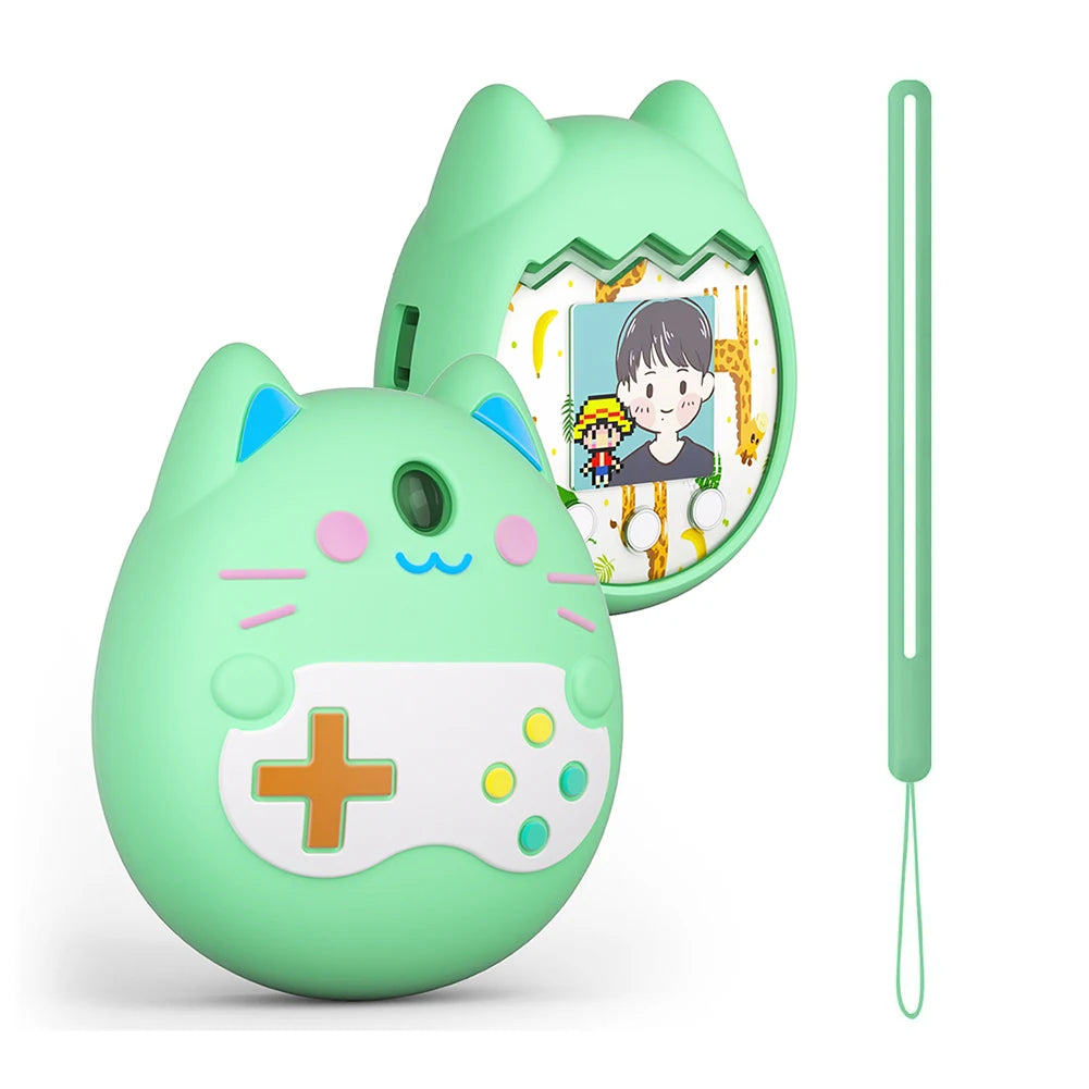 Protective Skin Sleeve Shell Anti-ScratchSilicone Case Protective Case with Hand Strap Anti-drop for Tamagotchi Pix Accessories Oasis Select Green China Mainland