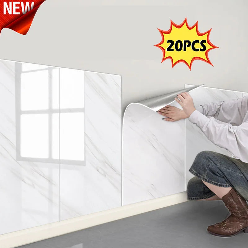 Moisture-proof Adhesive Wall Wallpaper Peel and Stick Wallpaper PVC Waterproof Wall Stickers Imitation Tile Pasting Bathroom Oasis Select