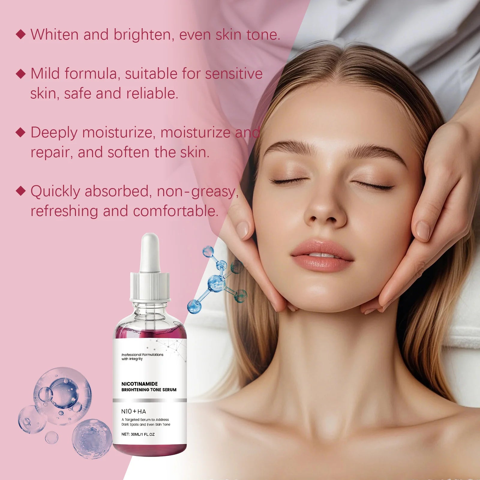 Niacinamide Facial Serum Brightening Firming Hydrating Improve Dullness Smoothing Rejuvenation Shrink Pores Glowing Facial Serum Oasis Select