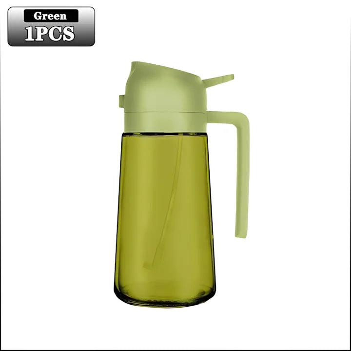 2-in-1 Dark Glass Oil Sprayer Olive Oil Dispenser Black Lightproof Oil Sprayer for Cooking Salads and Barbecues Barbecue Tools Oasis Select Green