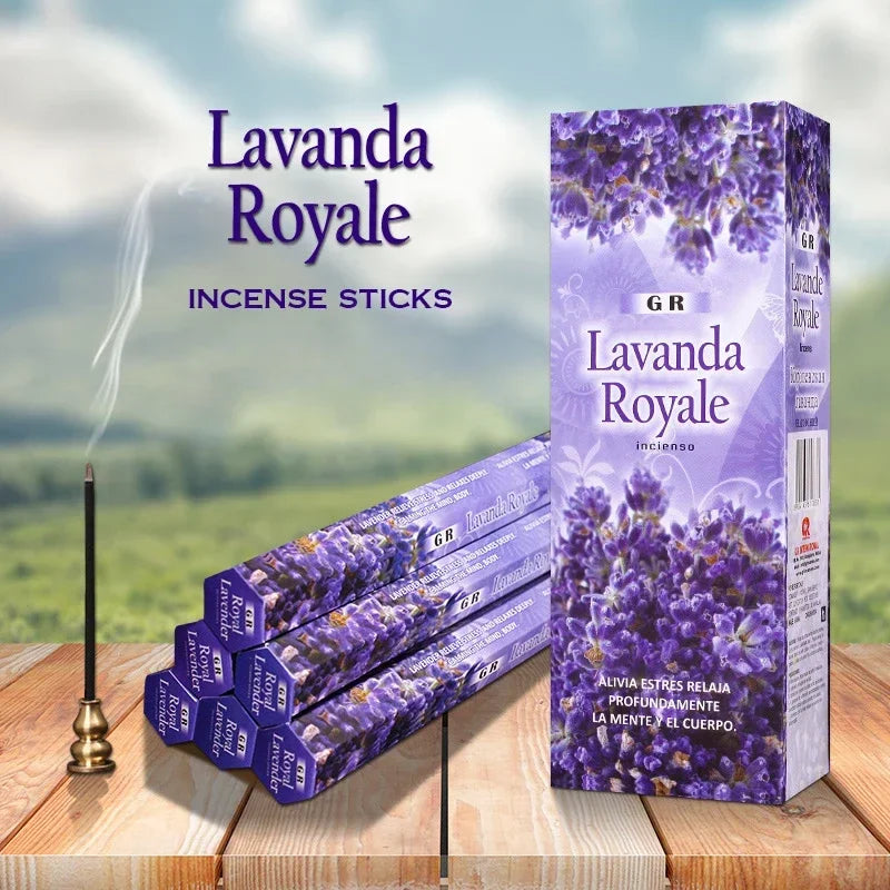 40/20 Sticks Incense Original GR Sandalwood Stick Jazmin Sri Ganesh Royal Oudh Indian Aroma Stick for Home Meditation Incense Oasis Select Lavanda Royale 2 small box-40sticks