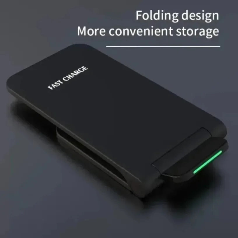 15W Wireless Charger Foldable Charger Station For iPhone 16-12 Pro Max & Samsung S24/S23 & Xiaomi Desktop Stand Oasis Select
