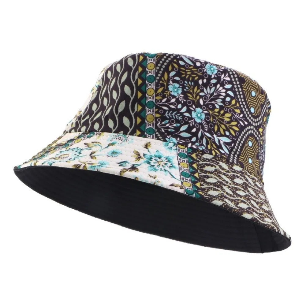 Unisex Design Reversible Brushed Printed Hat Bucket Style Printed Bucket Hat Beach Sun Protect Hat Outdoor Travel Oasis Select DoubleSide-3