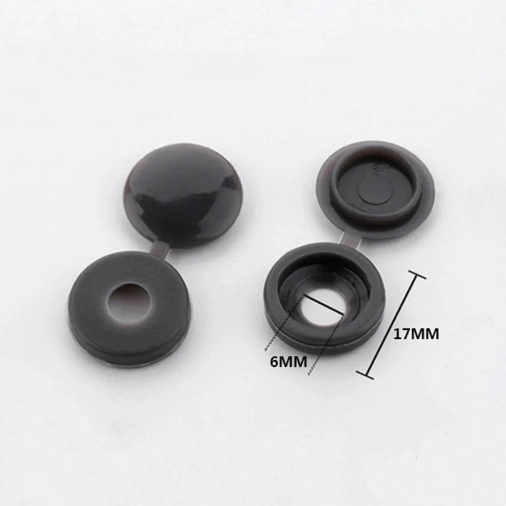 100PCS New Universal Fit Screw Protective Covers Snap Protective DIY Fold Snap Cap Fixing Caps Decorative Hardware Oasis Select Dark Grey