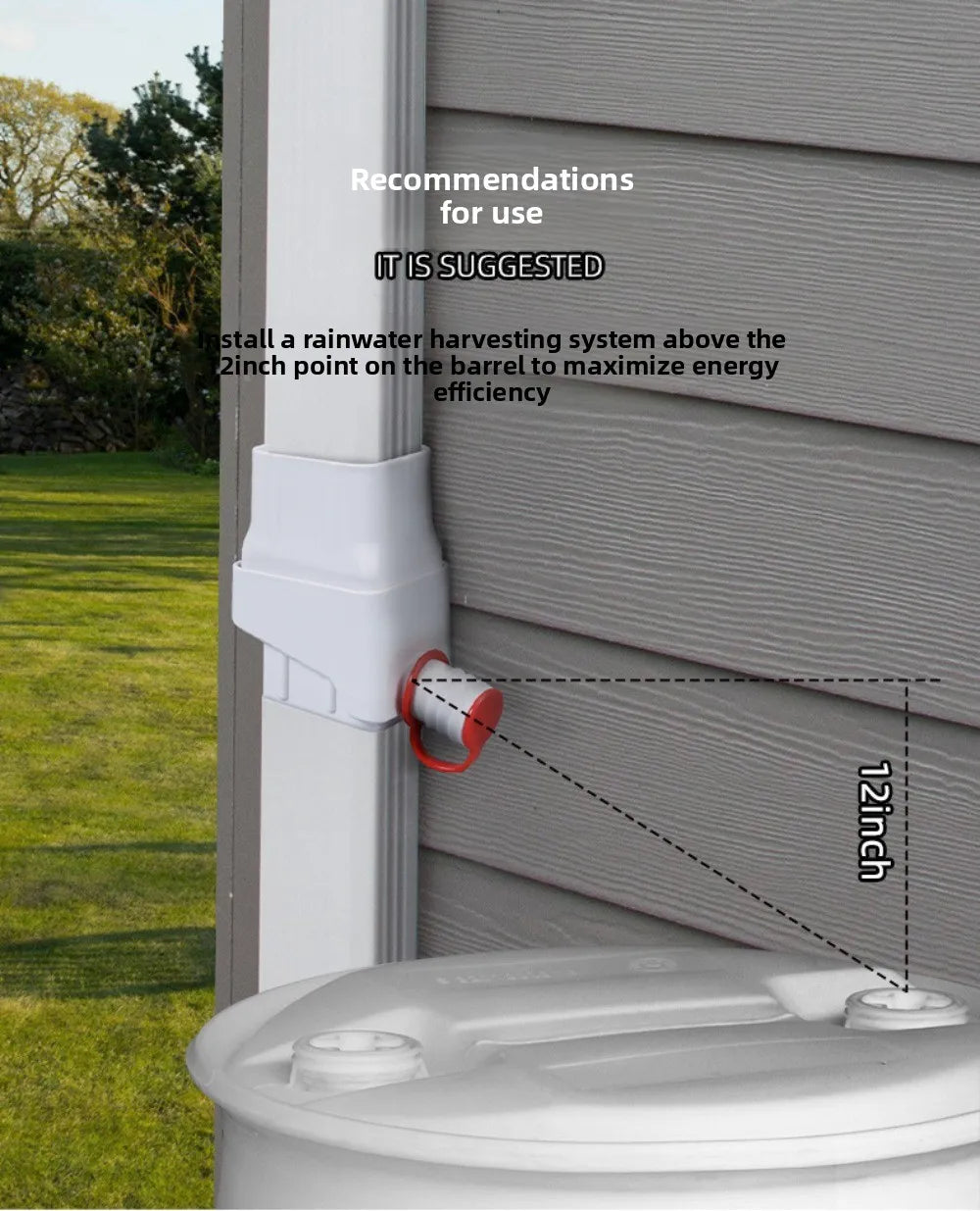Easy Installment Rainwater Collection System Rain Barrel Diverter Kit supply Downspout Diverter With Adjustable Filtration Valve Oasis Select