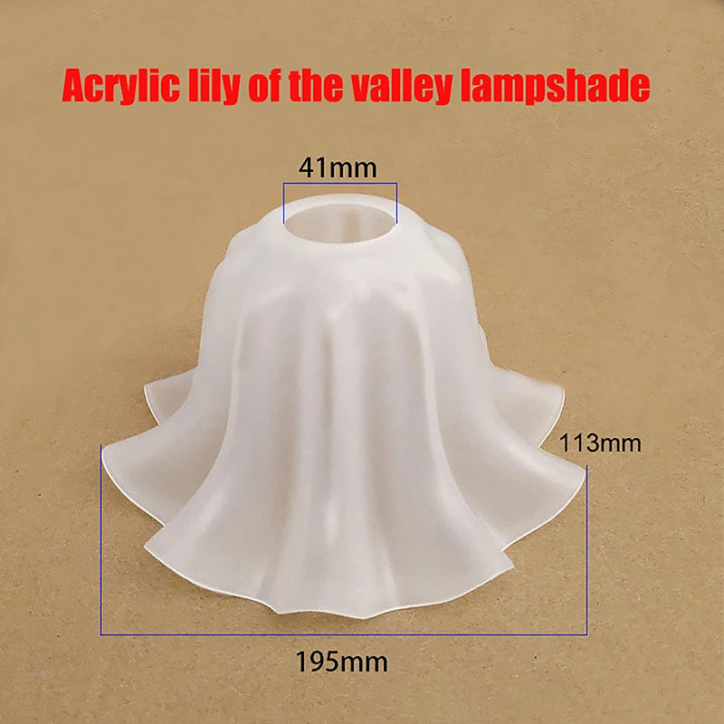 Acrylic Lily Lamp Shade Restaurant Chandelier Replacement Lampshade E27 Base DIY Wall Lamp Table Lamp White Plastic Lampshade Oasis Select