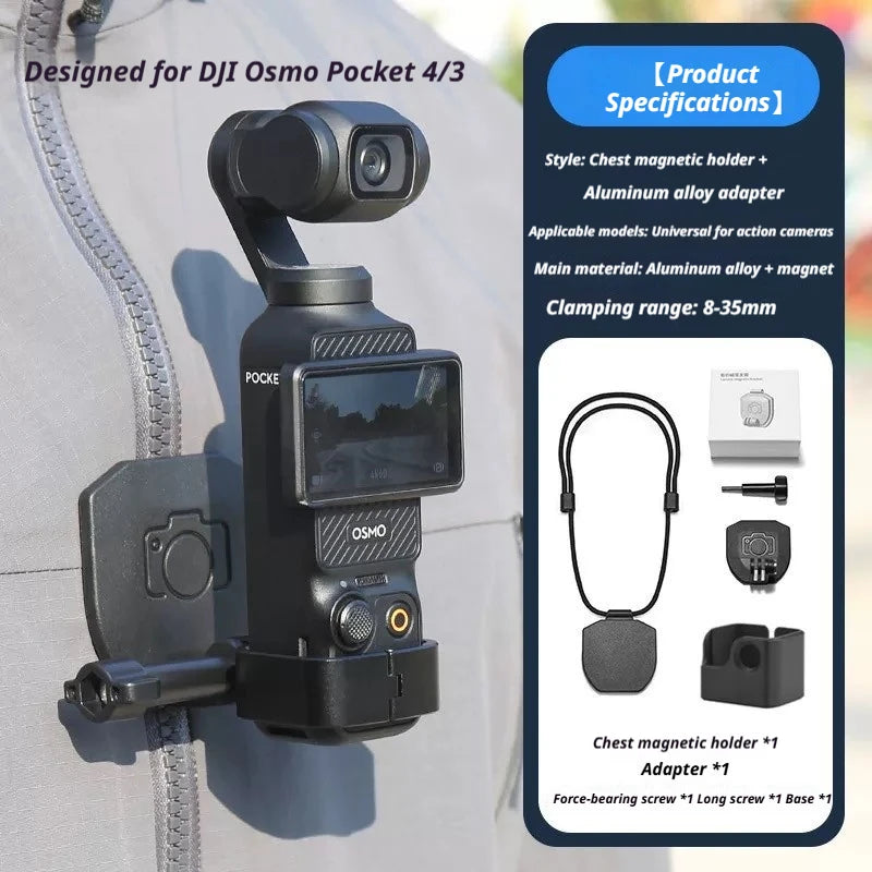DJI Osmo Pocket 3/4 Head Strap, Chest Mount & Backpack Clip Kit