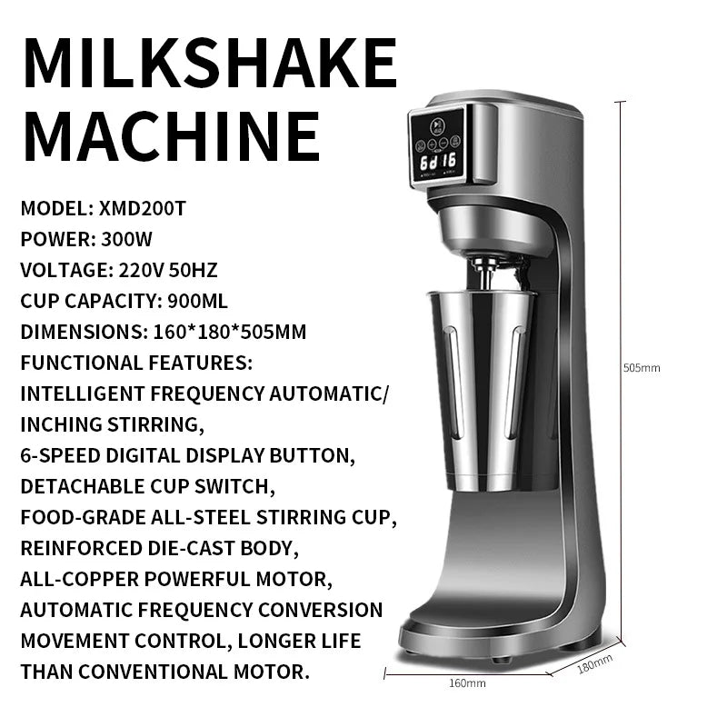 Commercial 300W Spindle Drink Mixer – Timer & Digital Display