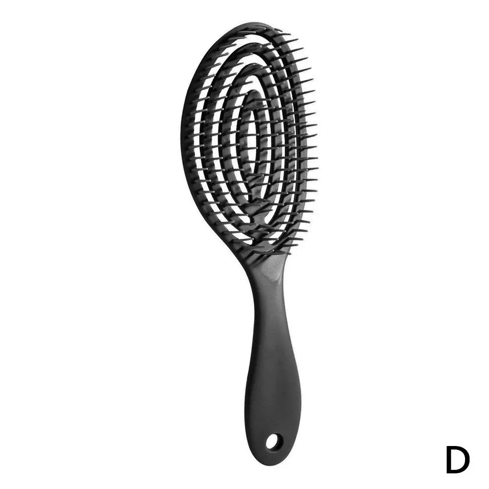 Hair Massage Comb Bristle Nylon Hairbrush Curly Detangle Hair Brush for Salon Hairdressing Tools Oasis Select black 1PCS