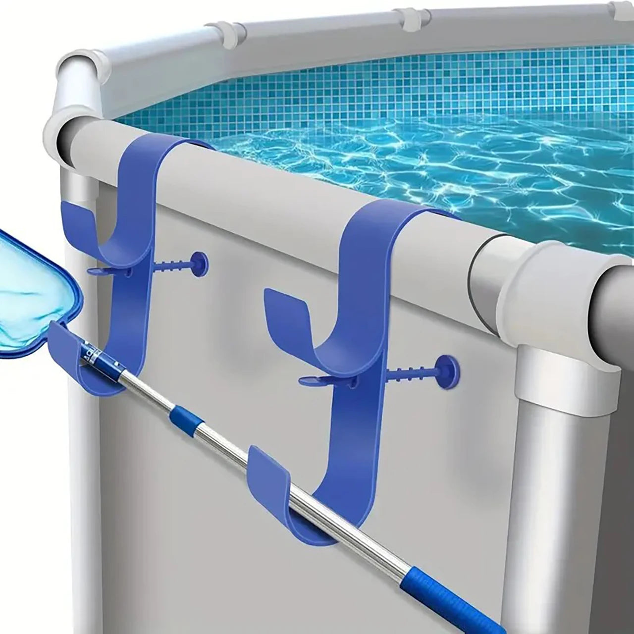 1pc/2pcs Pool Pole Storage Hook Adjustable Design Durable Hanger for Cleaning Tools Organization Oasis Select
