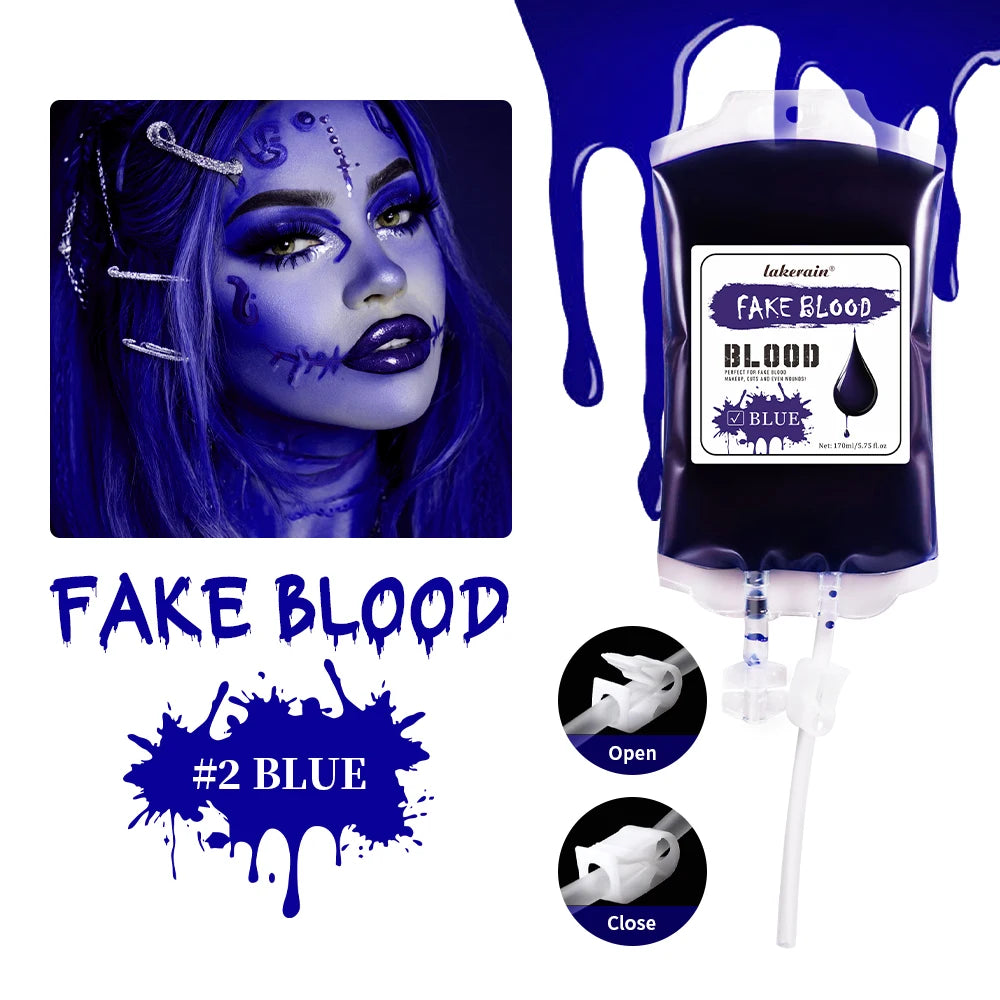 Halloween Fake Blood SFX Makeup – Washable Realistic Body Paint SFX Body Paint Oasis Select 2 blue