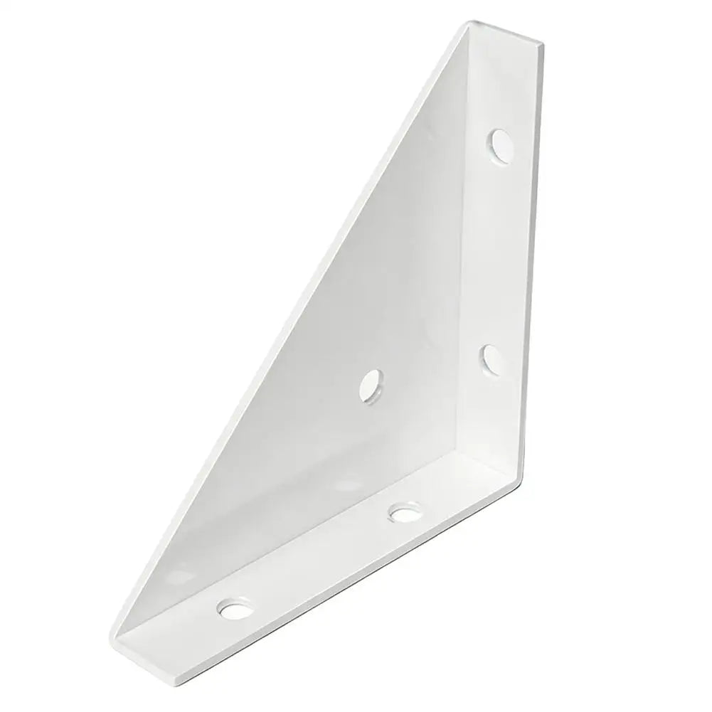 Thickened 90 Degree Three Sided Corner Bracket Multi Hole Triangular Joint Connector For Furniture Cabinet Table Repair Oasis Select White-L