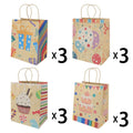 12 PCS Large Kraft Paper Gift Bags With Handles Sturdy Party Favor Bags Goodie Bags Bulk Birthday Wedding Holiday Classroom Oasis Select 12pcs 8.15x5.51x10.31 inch