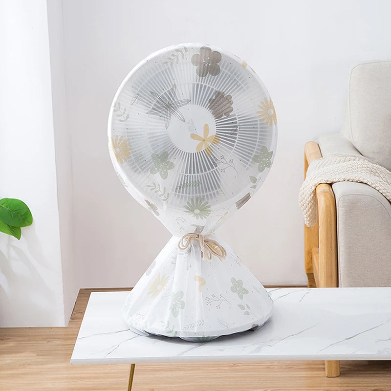 Portable Dustproof All-inclusive Electric Fan Dust Cover Household Floor Fan Cover Waterproof Protective Cover Accessories Oasis Select S size - flower