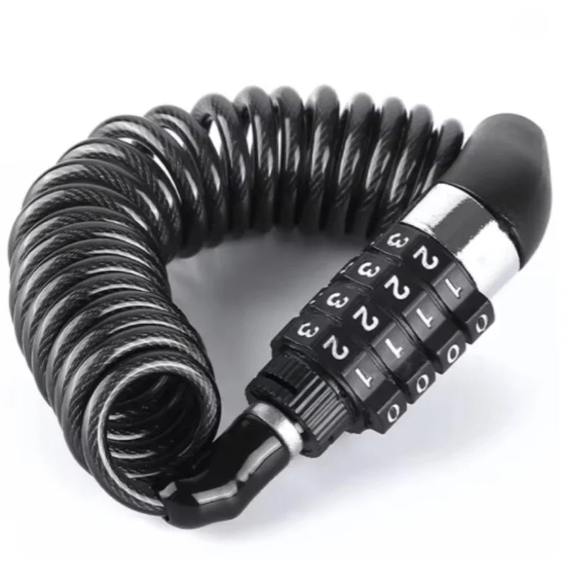 Anti-Theft 4-Digit Combination Lock Steel Cable Chain Bicycle Security Accessory with Password Protection Bike Safety Oasis Select