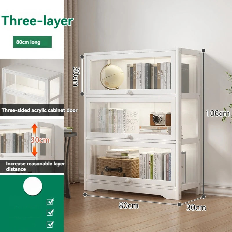 Handmade display cabinet, transparent acrylic bookshelf, dust-proof bookshelf, doll storage rack, living room floor standing sto Oasis Select 3rd floor B