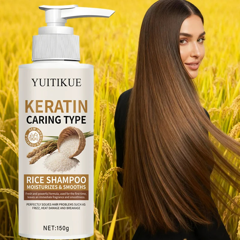 YUITIKUE Keratin Rice Shampoo – Repair & Hair Regrowth 150g