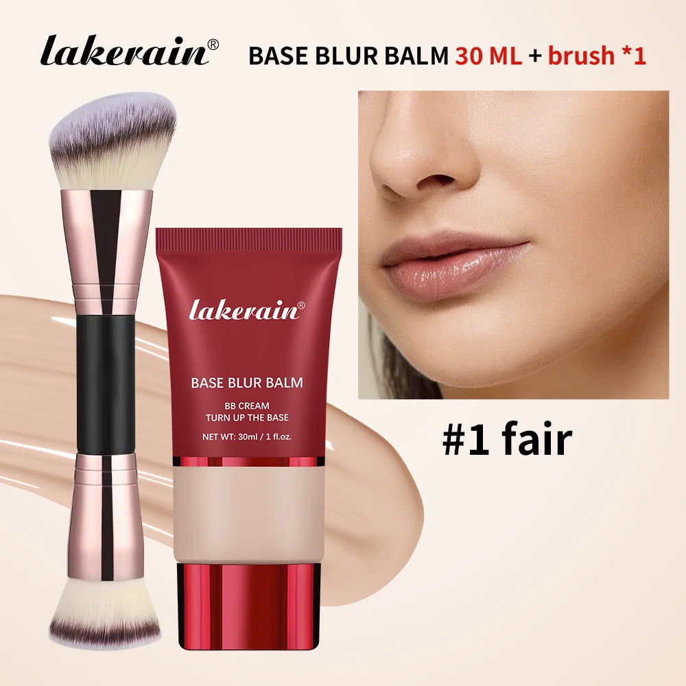 Liquid Foundation and Dual-Brush Combo Long Lasting 24H Control Oil Smooth Matte Balancing Shine Base Foundations Cosmetics Oasis Select SET 1