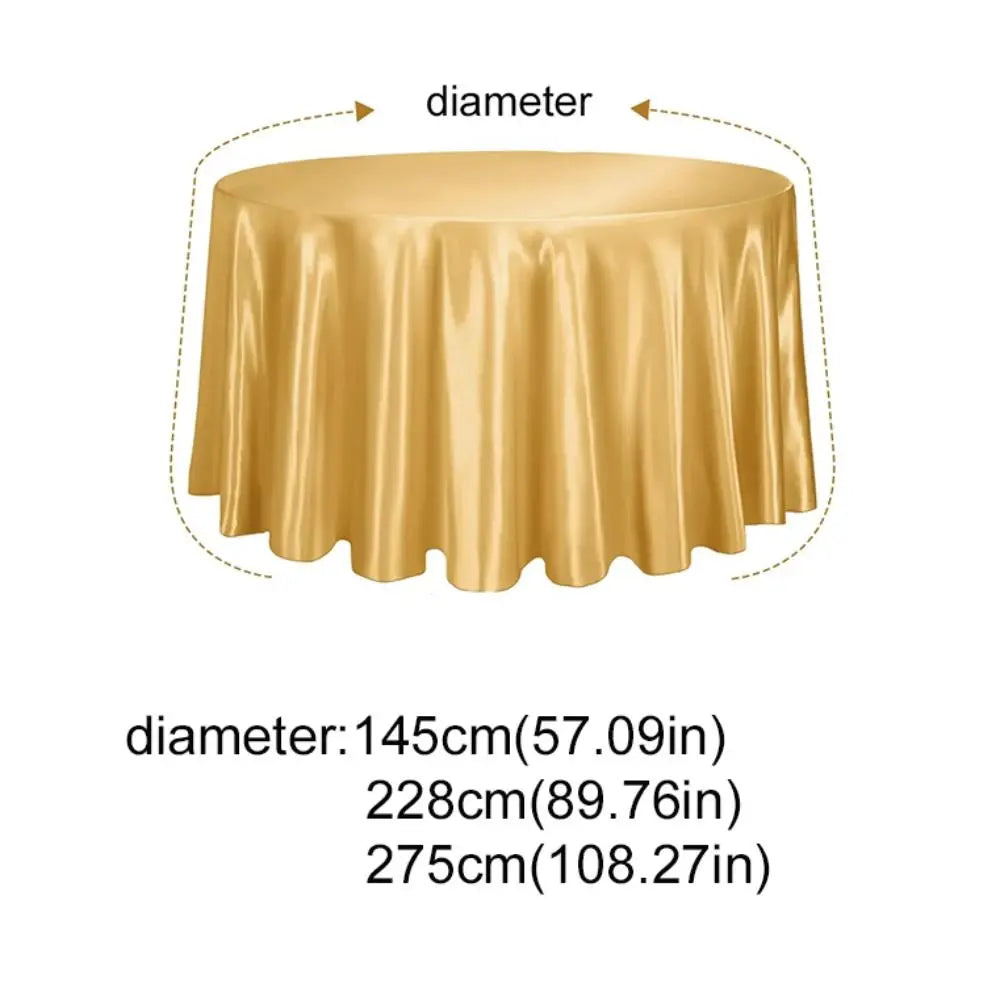 Round Satin Tablecloth | Imitation Silk Banquet Table Cover Satin Tablecloth Oasis Select