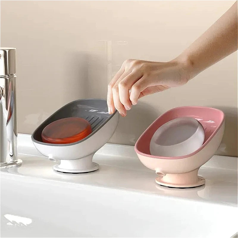 Super Suction Cup Soap Dish with drain water For Bathroom Soap Holder Kithcen Sponge Holder Soap container Bathroom Supplies2025 Oasis Select