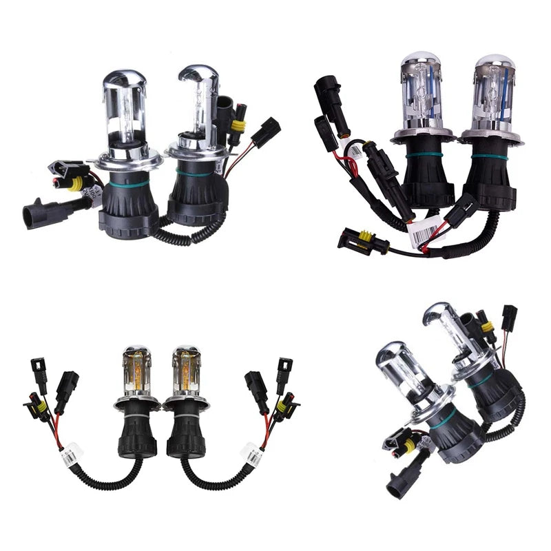 2X Bulb AUTO HID BI-Xenon Beam HI / LOW Bulb H4 (55W, 6000K) Oasis Select black