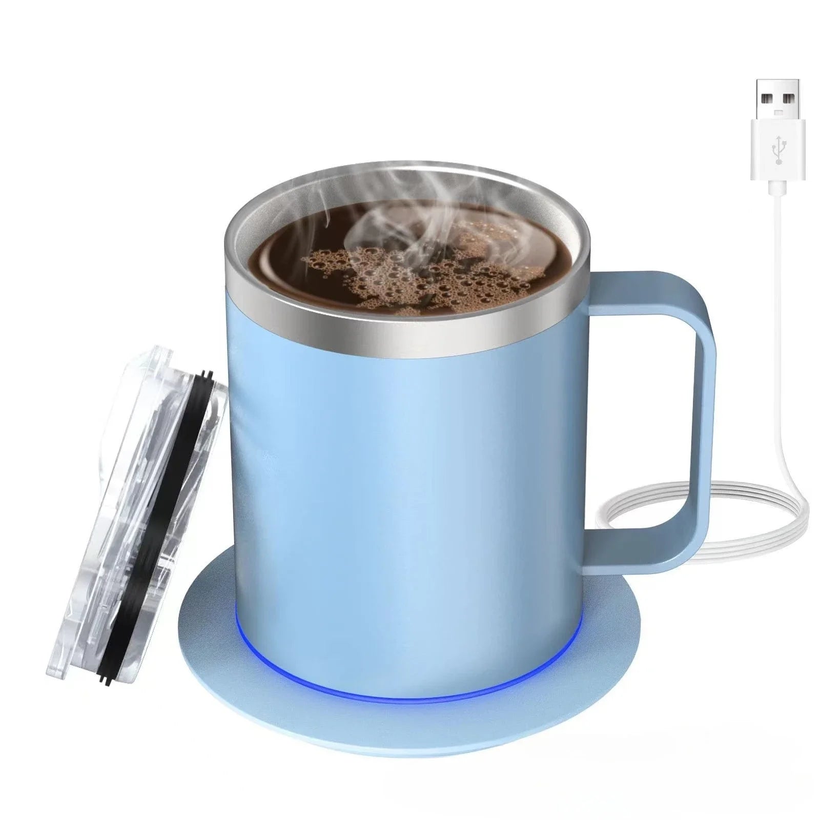 URGGU USB Heated Travel Mug 304 Stainless Steel 350ml 55°C