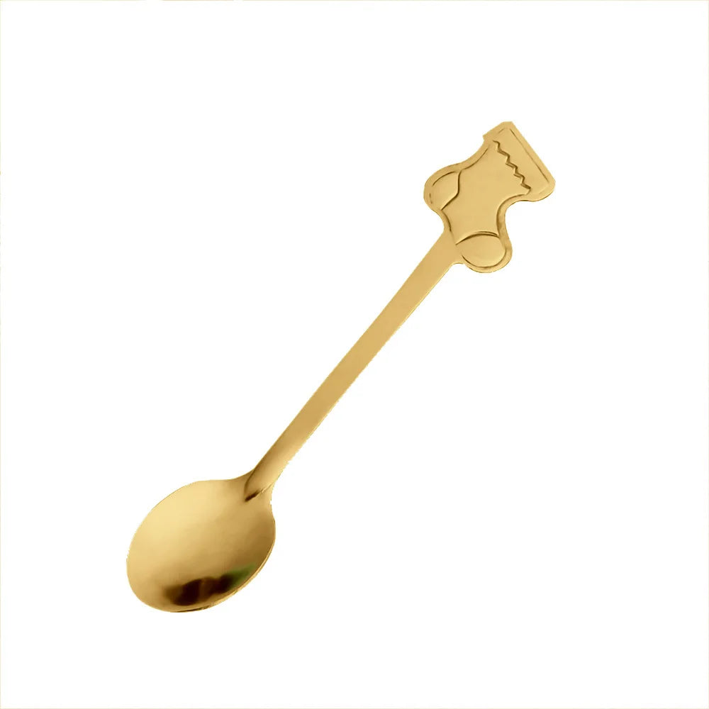 Christmas Gifts Coffee Spoons Stainless Steel Nordic style Dessert Spoon Tableware Kitchen Accessories New Year Gift Decorations Oasis Select Gold Sock