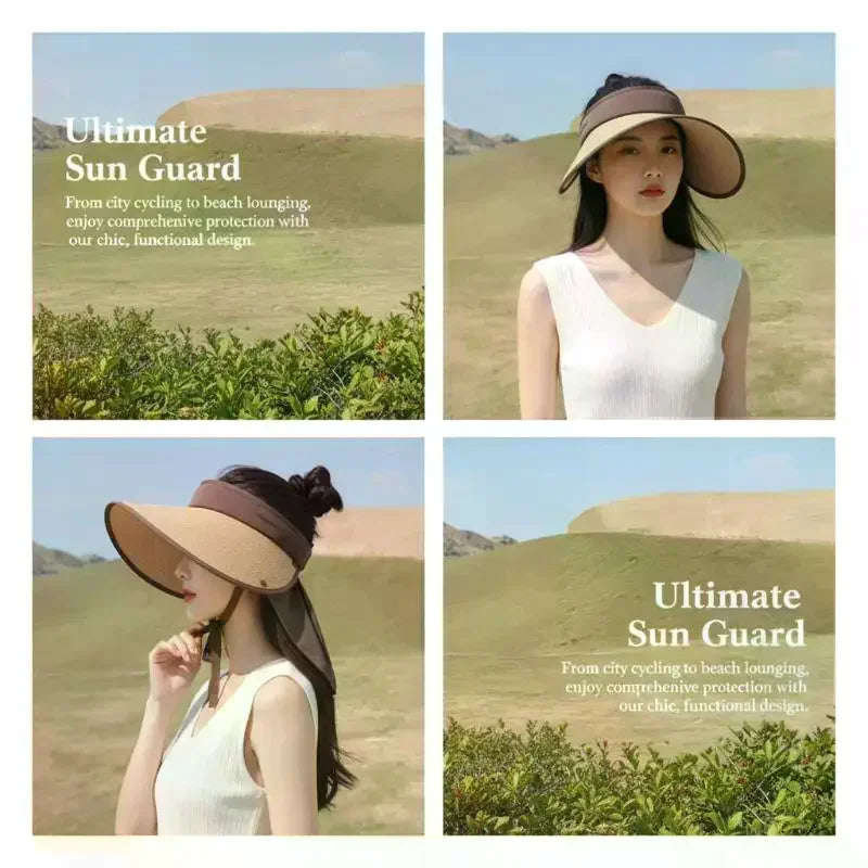 Foldable Sun Visor Hat Women gorros para el sol de mujer sombrero gorra Summer Anti-UV Travel Headwear 차단/모자햇빛가리개 Oasis Select