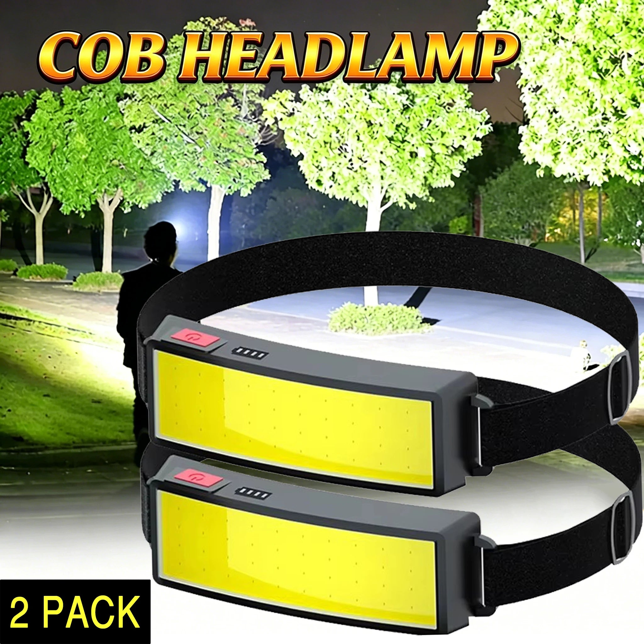 COB LED Rechargeable Headlamp 800 Lm – USB, IPX4, Camping