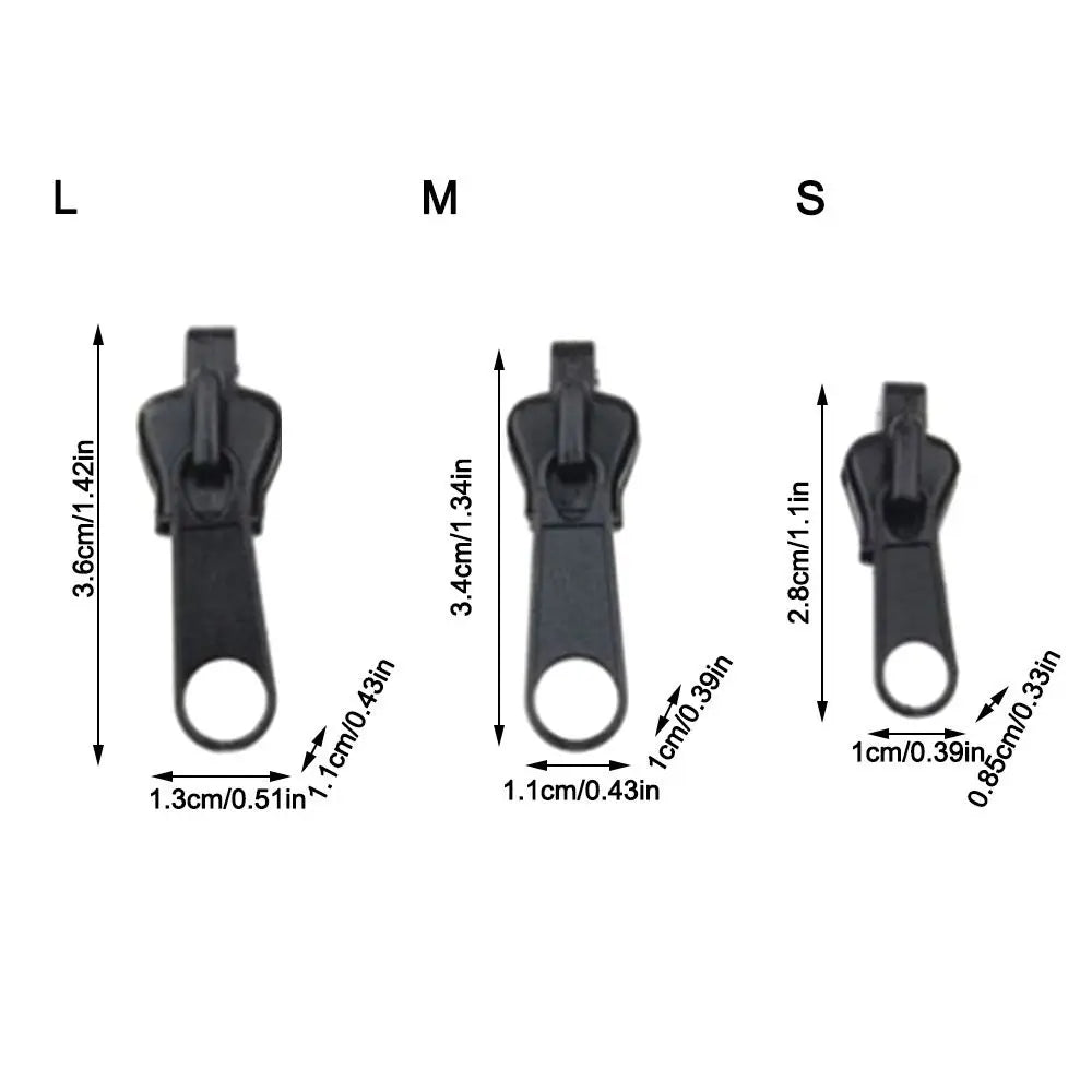 6-Piece Replacement Zipper Sliders – 3 Sizes DIY Bag Repair
