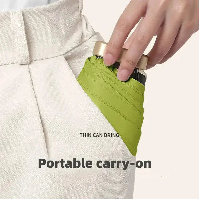 1Pc Mini Sun Umbrella Pocket Rain Umbrella Vinyl Folding UV Protection Sun Shade Ultraviolet Capsule Parasol for Pocket 55% off Oasis Select
