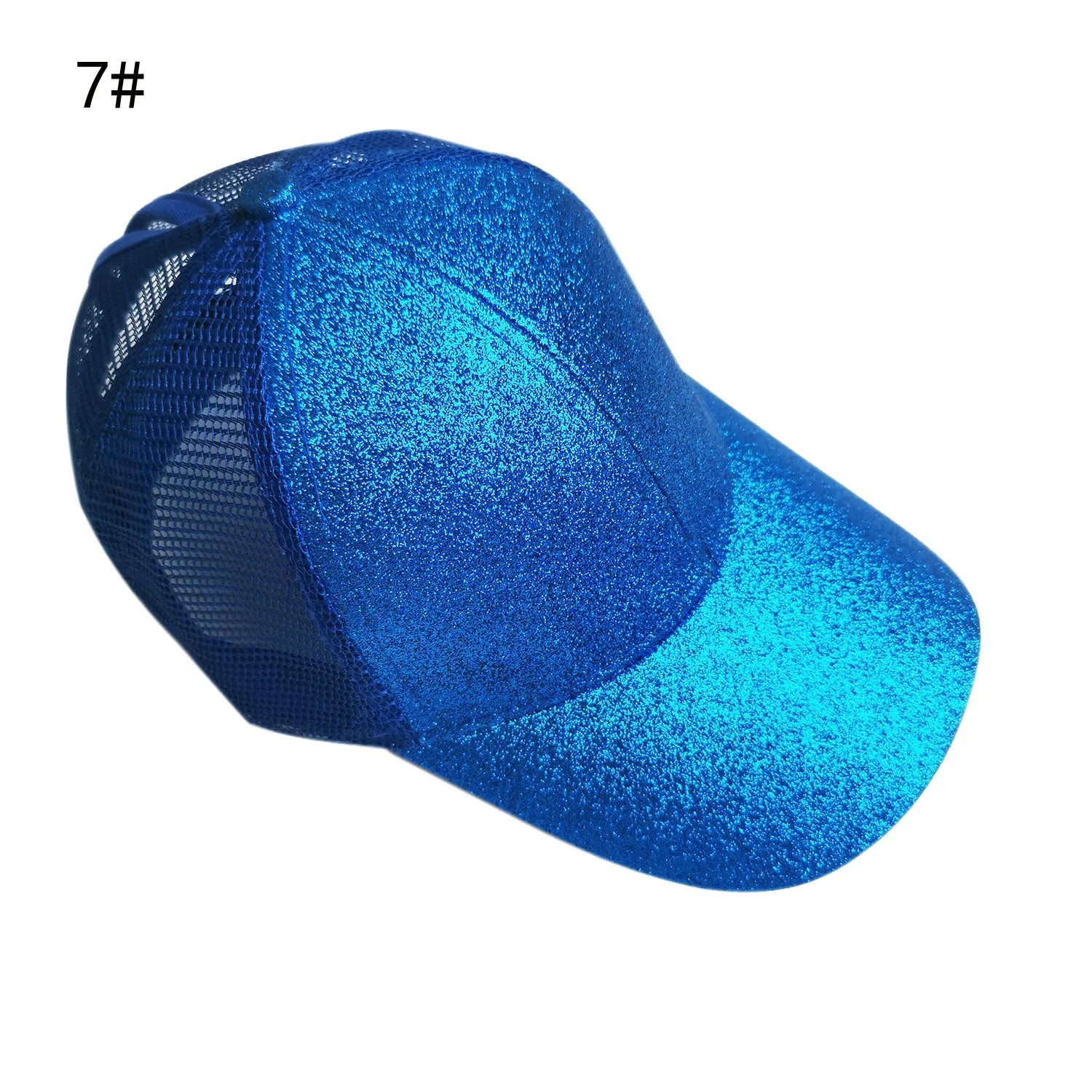 Classic quick drying large brim children's baseball cap with shiny ponytail and sequined hat, fashionable sun protection, casual Oasis Select 10